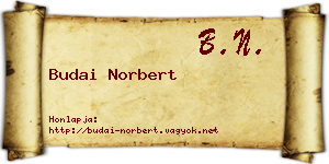 Budai Norbert névjegykártya